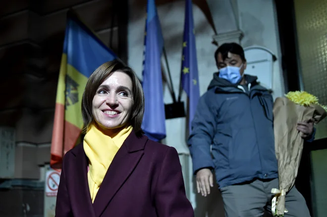 »Rešitev plinske krize je bil pozitivni precedens v naših odnosih z Rusko federacijo,« pravi moldavska predsednica Maia Sandu. FOTO: Sergei Gapon/AFP