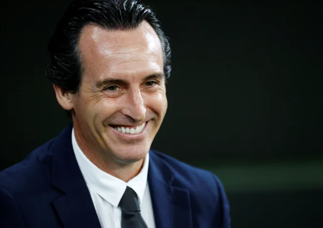 Unai Emery med septembrskim obiskom štadiona Santiago Bernabeu. FOTO: Juan Medina/Reuters
