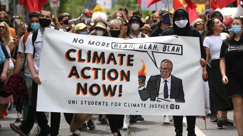 Fotografija: Protesti v Melbournu. FOTO: William West/AFP