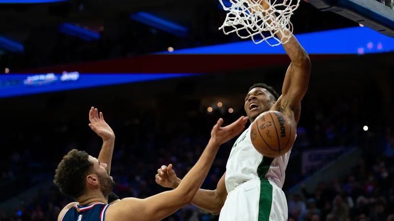 Prvi zvezdnik Milwaukeeja Giannis Antetokounmpo je s sprejema pri predsedniku ZDA Joeju Bidnu prišle nabrušen in motiviran. FOTO: Bill Streicher/Usa Today Sports