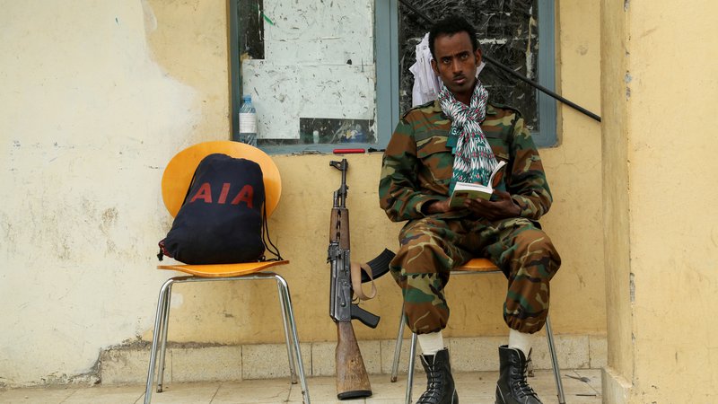 Fotografija: Tigrajski vojak v Mekeleju. FOTO: Giulia Paravicini/Reuters
