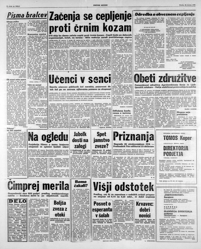 Odredba o obveznem cepljenju, ki je bila objavljena tudi v Delu.

