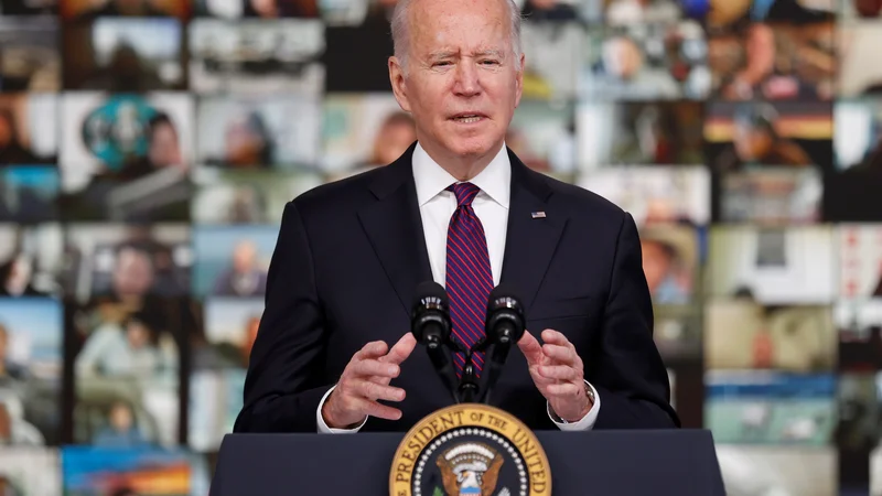 Fotografija: U.S. President Joe Biden addresses the Tribal Nations Summit from an auditorium on the White House campus in Washington, D.C., U.S. November 15, 2021.  REUTERS/Jonathan Ernst