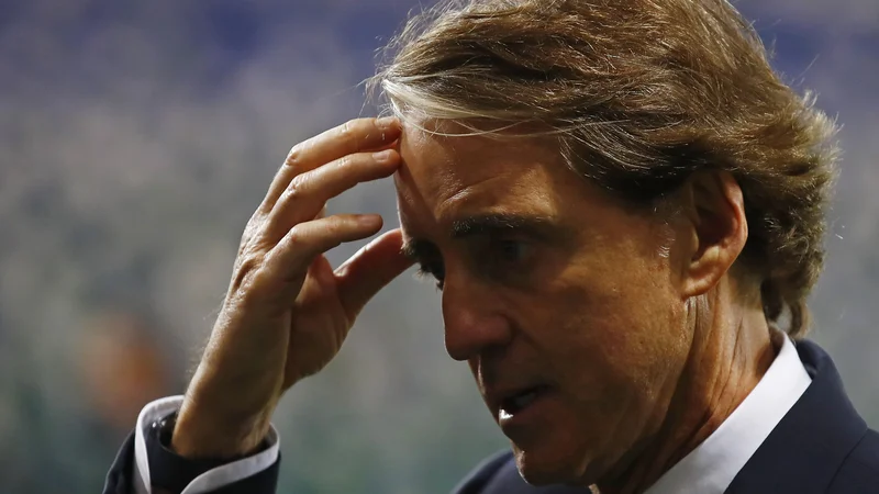 Fotografija: Roberto Mancini po koncu tekme v Belfastu. FOTO: Jason Cairnduff/Reuters