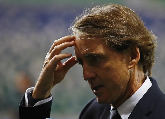 Roberto Mancini po koncu tekme v Belfastu. FOTO: Jason Cairnduff/Reuters
