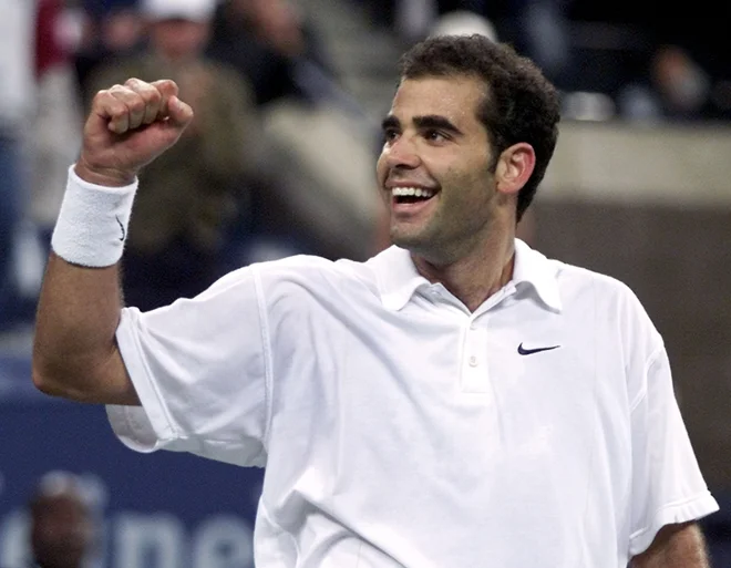 Pred natanko 30 leti se je ameriški teniški šampion Pete Sampras veselil prestižne zmage v Frankfurtu. FOTO: Mike Blake/Reuters
