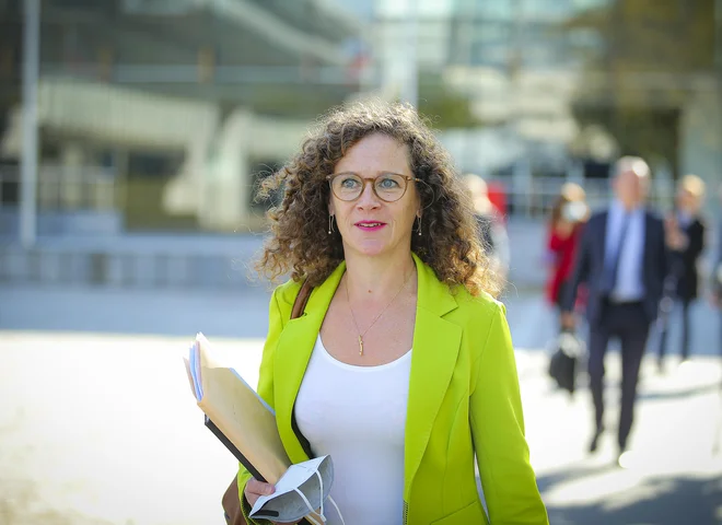 Vodja delegacije evropskih poslancev, nizozemska liberalka Sophie in 't Veld. FOTO: Jože Suhadolnik/Delo