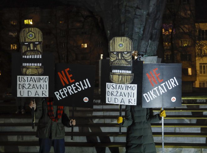 Petkovi protestniki. FOTO: Jože Suhadolnik/Delo
