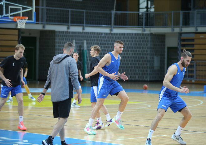 Slovenski košarkarji so dobro razpoloženi prišli na zbor reprezentance v Koper. FOTO: Jože Suhadolnik/Delo
