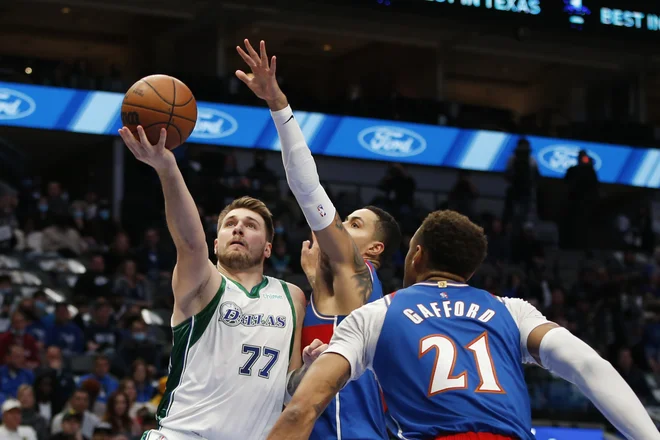 Luka Dončić je bil najboljši strelec tekme v Dallasu. FOTO: Tim Heitman/USA Today Sports
