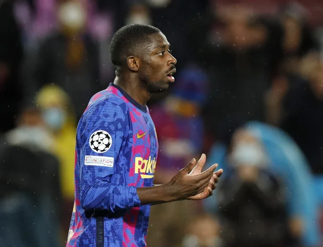 Soccer Football - Champions League - Group E - FC Barcelona v Benfica - Camp Nou, Barcelona, Spain - November 23, 2021 FC Barcelona&#39;s Ousmane Dembele reacts REUTERS/Albert Gea Foto Albert Gea Reuters
