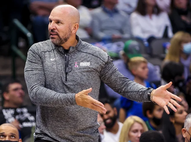 Jason Kidd, trener Dallasa, tokrat ni bil zadovoljen s predstavo svojih varovancev. FOTO: Kevin Jairaj/Usa Today Sports
