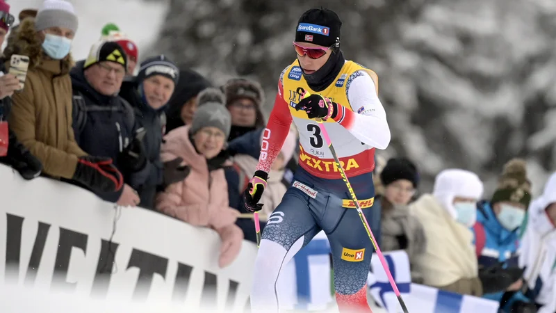 Fotografija: Johannes Hoesflot Klaebo (na fotografiji) med novembrsko preizkušnjo v Ruki. FOTO: Lehtikuva/Reuters