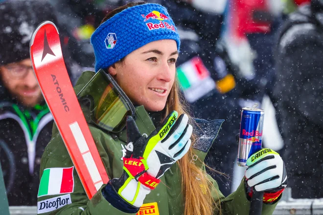 Sofia Goggia je izpeljala imeniten smučarski konec tedna v kanadskem Lake Louise. FOTO: Sergei Belski/Usa Today Sports
