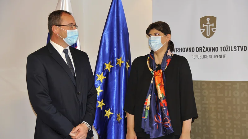 Fotografija: Prvo damo evropskega tožilstva Lauro Codruta Kövesi je gostil generalni državni tožilec Drago Šketa. FOTO: Srdjan Živulović F.a.bobo