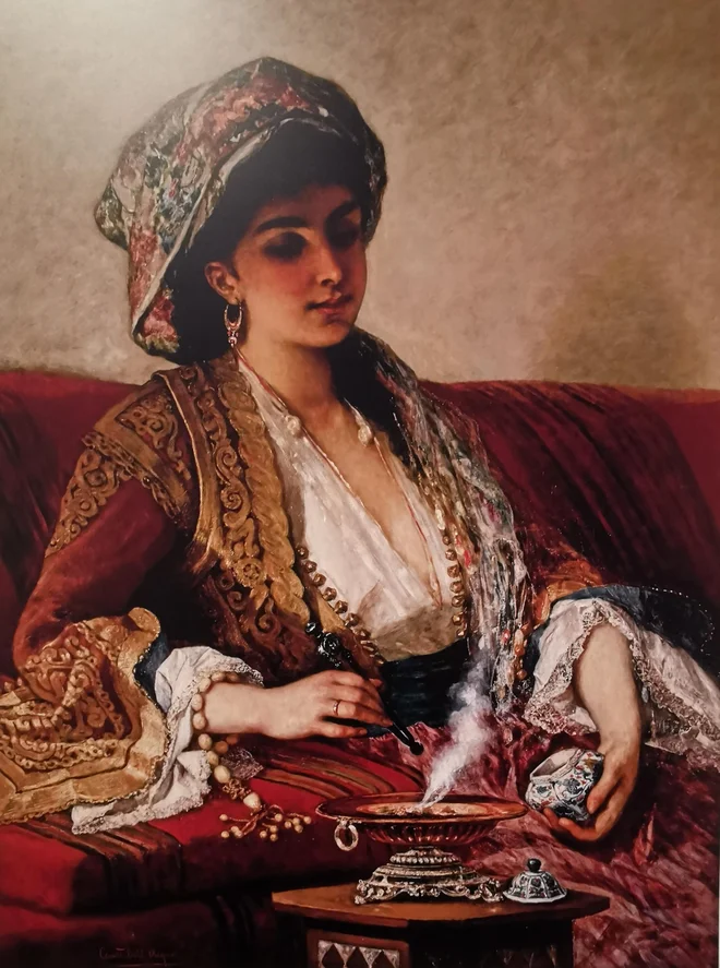 Ženska z Orienta, ki žge dišave, slika iz leta 1869, je v Muzeju islamske umetnosti v Kuala Lumpurju. FOTO:  arhiv Flavia Tossija
