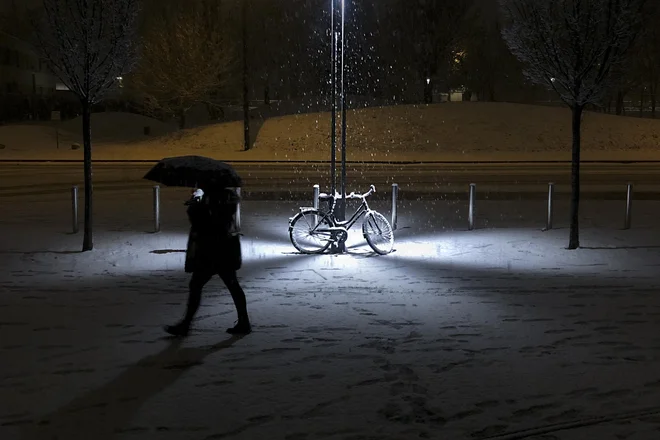 Sneženje v Ljubljani, 8. septembra 2021. FOTO: Jure Eržen/Delo
