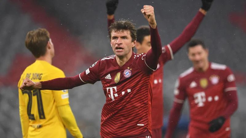 Fotografija: Thomas Muller je ena od gonilnih sil nogometašev Bayerna. FOTO: Andreas Gebert/Reuters