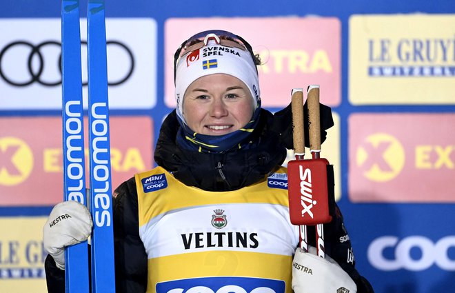 Maja Dahlqvist je slavila še tretjič v sezoni, vsakokrat v sprintu. FOTO: Lehtikuva/Reuters
