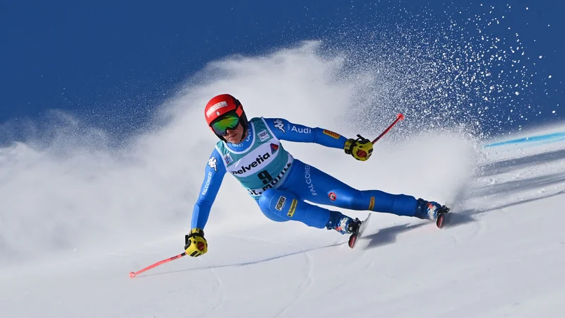 Fotografija: Federica Brignone je ugnala rojakinjo Eleno Curtoni za 11 stotink sekunde. FOTO: Fabrice Coffrini/AFP