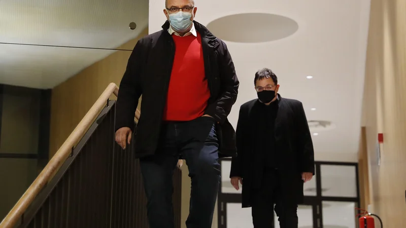 Fotografija: Sebastijan Jeretič in Miloš Čirić, glavna svetovalca in ideologa stranke Konkretno Foto Leon Vidic