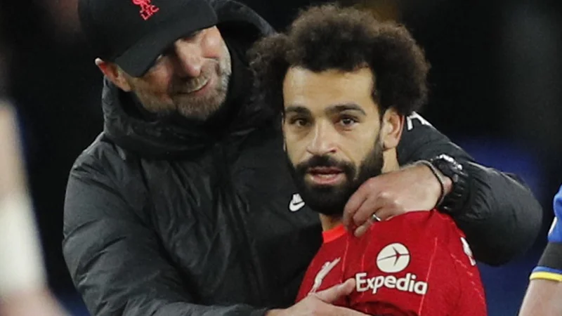 Fotografija: Liverpoolov trener Jürgen Klopp ne bi rad za več kot mesec izgubil Egipčana Mohameda Salaha. FOTO: Phil Noble/Reuters
