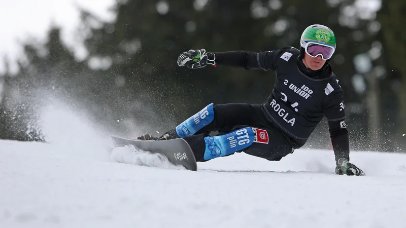 Fotografija: Rok Marguč med lansko tekmo na Rogli. FOTO: Tadej Regent/Delo