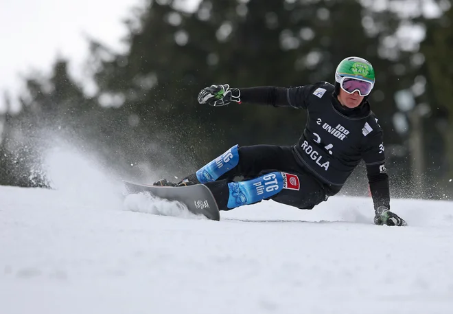 Rok Marguč med lansko tekmo na Rogli. FOTO: Tadej Regent/Delo
