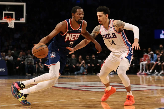 Kevin Durant je dosegel 34 točk in 11 skokov za Brooklyn.&nbsp;FOTO:&nbsp;Vincent Carchietta/USA&nbsp;Today Sports
