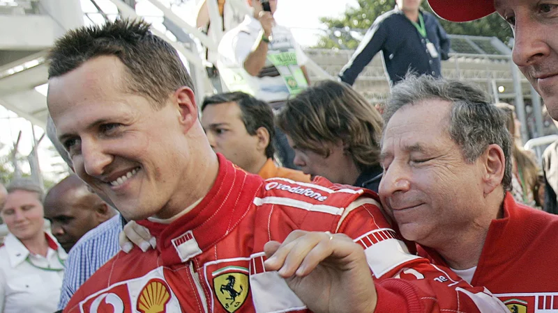 Fotografija: Jean Todt (desno) je zelo navezan na Michaela Schumacherja (levo). FOTO: Bruno Domingos/Reuters