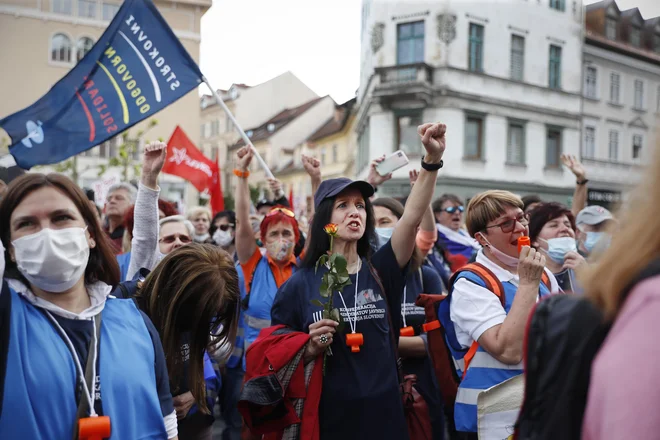 Protesti v Ljubljani. FOTO: Leon Vidic/Delo