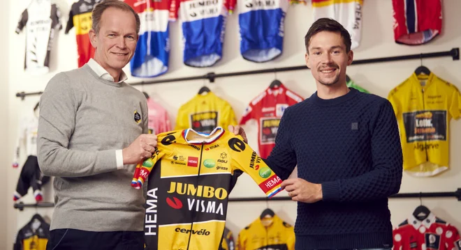 Primož Roglič in njegov direktor&nbsp;Richard Plugge. FOTO: Jumbo Visma&nbsp;
