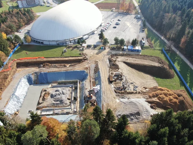 Novi bazenski kompleks je v neposredni bližini velodroma oziroma Olimpijskega centra Novo mesto. FOTO: Tibor Vintar
