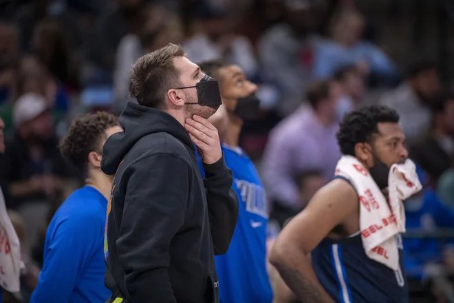 Božični spored v ligi NBA bo minil brez nastopa Luke Dončića, njegovi soigralci pa bodo obiskali Salt Lake City. FOTO: Jerome Miron/USA TODAY&nbsp;Sports
