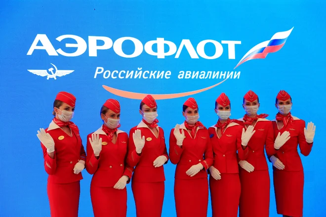 Aeroflot je v prvem delu zimske sezone v Ljubljano letel trikrat tedensko, ta teden in še dva tedna po novem letu prihaja s petimi oziroma šestimi tedenskimi leti. FOTO: Evgenia Novozhenina/Reuters
