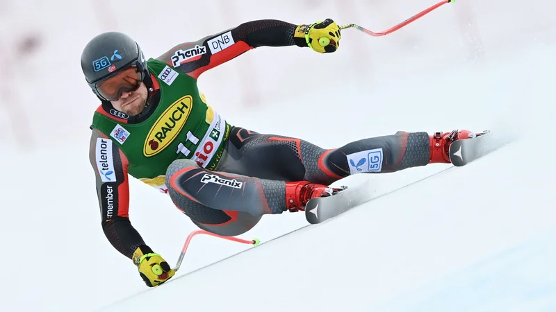 Fotografija: Aleksander Aamodt Kilde je že v formi za olimpijske igre v Pekingu. FOTO: Fabrice Coffrini/AFP