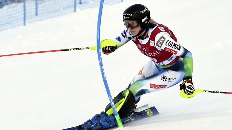 Fotografija: Ana Bucik si je prismučala nove slalomske točke. FOTO: Lehtikuva/Reuters