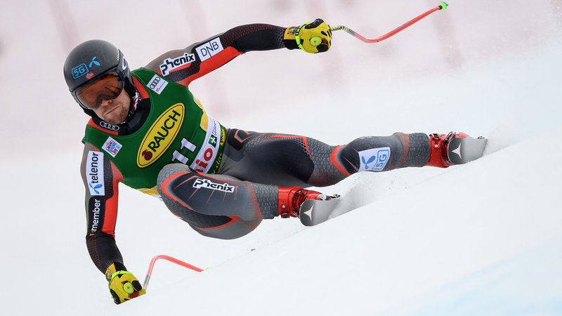 Fotografija: V sredo je bil najhitrejši Norvežan Aleksander Aamodt Kilde, danes pa svoje izjemne forme zaradi odpovedi tekme ne bo mogel potrditi. FOTO: Fabrice Coffrini/AFP
