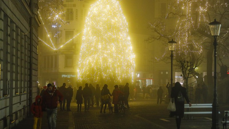 Fotografija: Novo leto v Ljubljani. FOTO: Jože Suhadolnik/Delo
