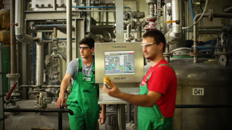 Kočevska družba Melamin je proizvajalec smol za papirno in gradbeno industrijo ter impregniranih dekorativnih papirjev za pohištveno industrijo, dobavljajo pa tudi gumarskim proizvajalcem in proizvajalcem barv, FOTO: Jure Eržen/Delo
