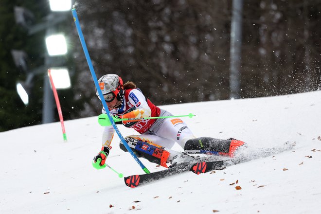 Petra Vlhova je bila najboljša na prvi progi. FOTO: Antonio Bronić/ Reuters
