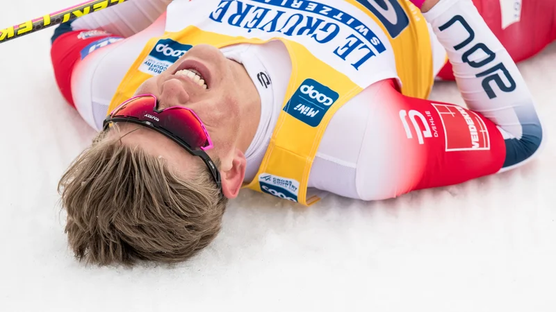Fotografija: Johannes Hoesflot Klaebo je bil premočan za konkurenco. FOTO: Martin Ouellet-diotte/AFP