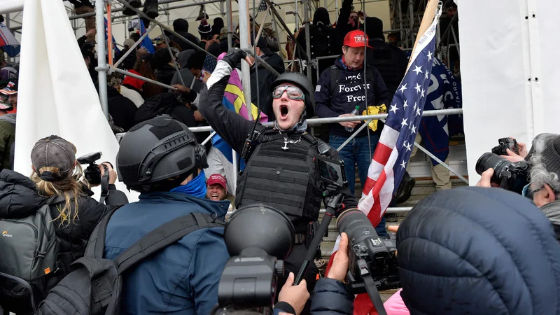 Fotografija: Vdor v ameriški kongres 6. januarja 2021. Foto Joseph Prezioso/Afp
