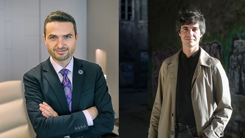 Fotografija: Prvak Matej Tonin v sklopu predvolilne kampanje poudarja predvsem svoje nasprotovanje idejam Levice. FOTO: Delo