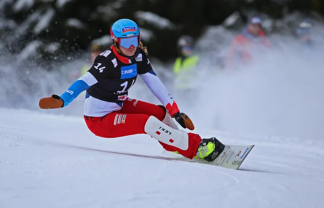 Patrizia Kummer leta 2018 med tekmo na Rogli. FOTO: Tadej Regent
