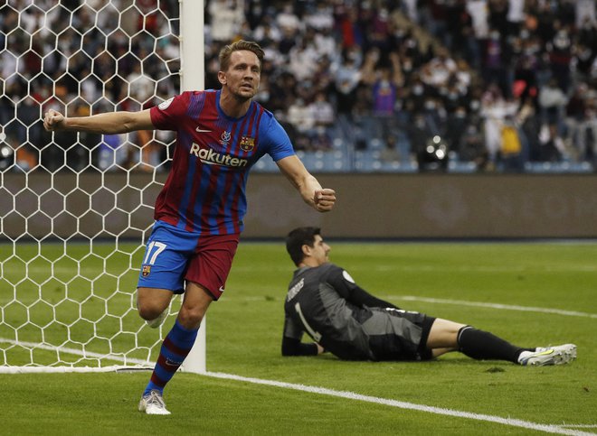 Luuk de Jong se je takole veselil gola. FOTO: Albert Gea/Reuters
