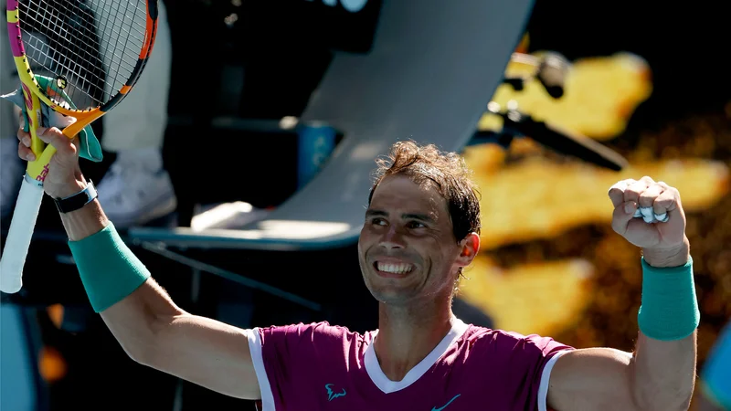 Fotografija: Rafael Nadal je prepričljivo začel prvi letošnji veliki slam in lov na rekordnega 21. FOTO: Brandon Malone/AFP