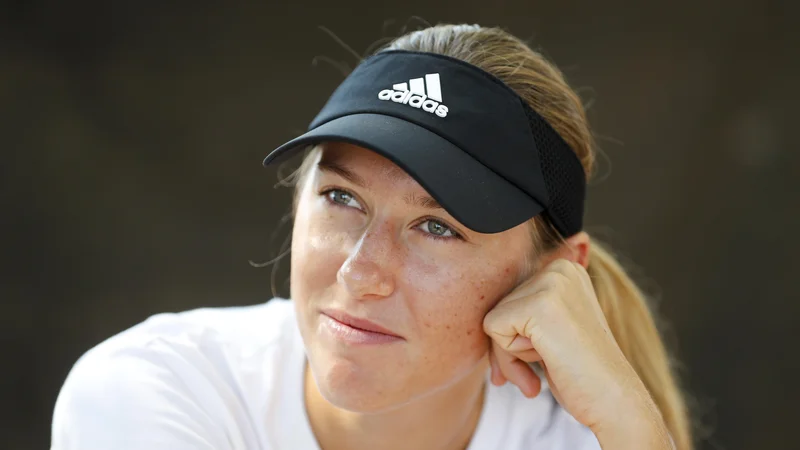 Kaja Juvan pred pričetkom teniškega turnirja WTA Portorož 2021, 13. september 2021 [tenis,šport] Foto Matej Druznik
