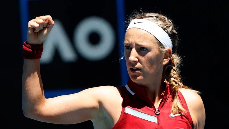 Fotografija: Viktoria Azarenka, dvakratna zmagovalka teniškega turnirja v Melbournu, verjame v znanost in koristnost cepljenja. FOTO: Brandon Malone/AFP