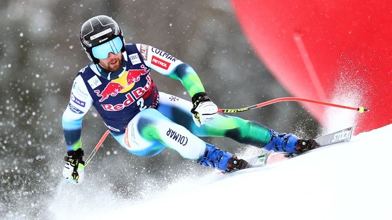 Fotografija: Na treningu v Kitzbühlu je Martin Čater iskal tekmovalno linijo. FOTO: Lisi Niesner/Reuters